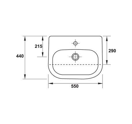 Chậu rửa bán âm D-code 550x440 588.45.140